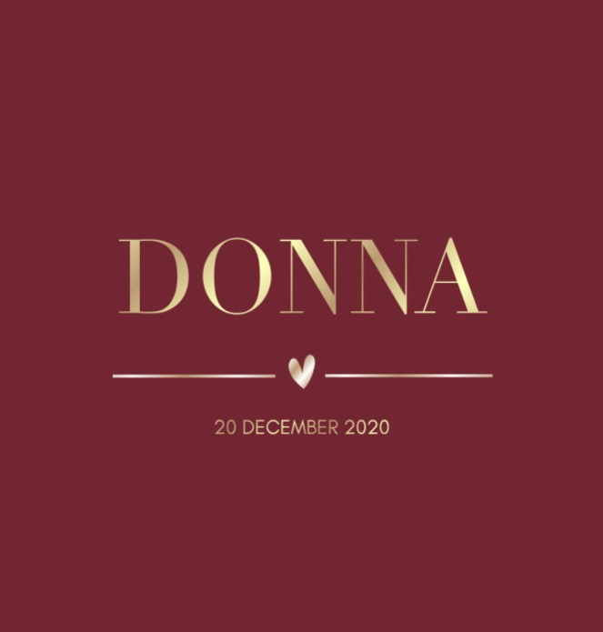 Chique vierkant geboortekaartje met vouw voor een meisje