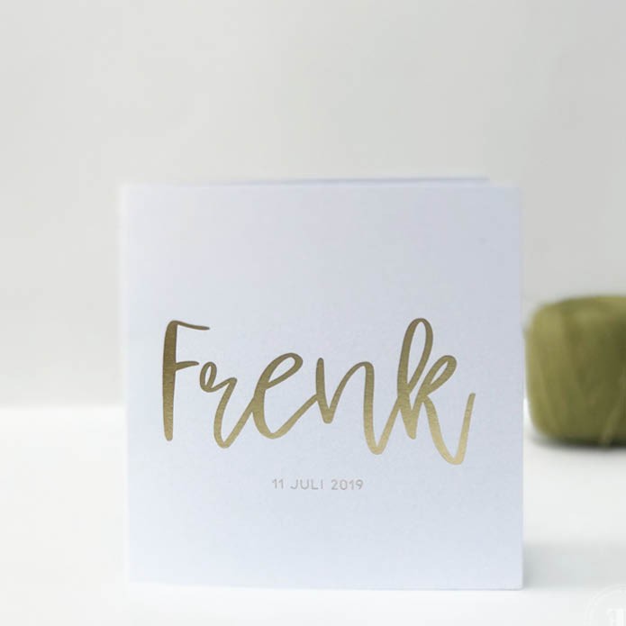 Elegant en chique geboortekaartje met foliedruk