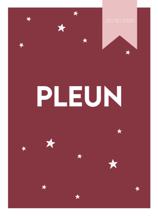 Geboortekaartje bordeaux rood met sterren