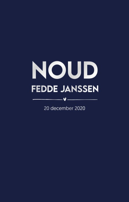 Geboortekaartje donkerblauw met silhouet jongen