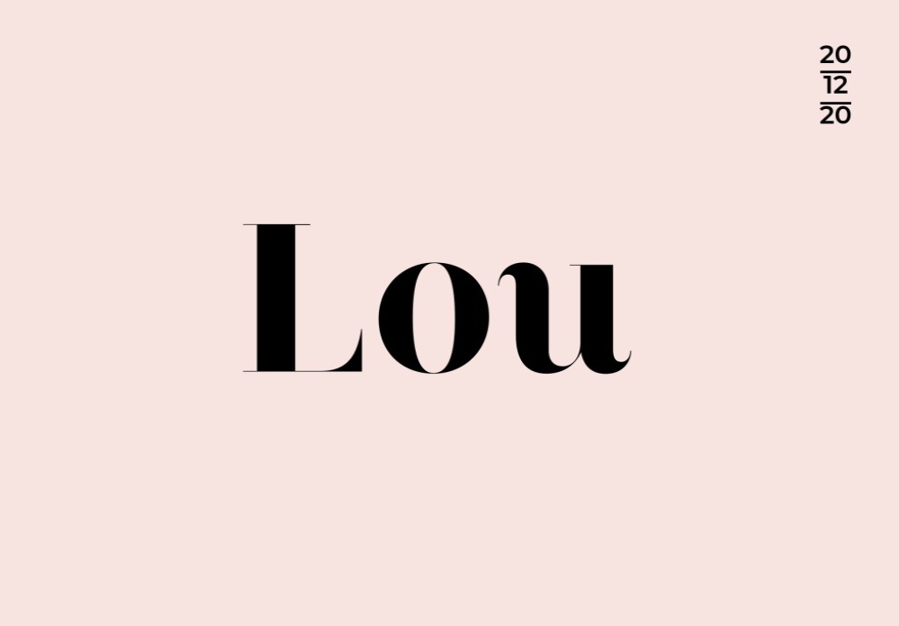 Geboortekaartje op reliëfpapier in de kleur poederroze