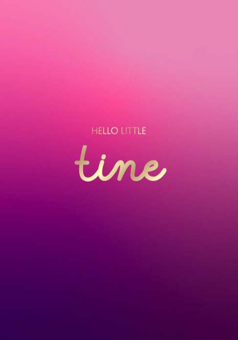 Geboortekaartje met paars en roze verloopkleuren