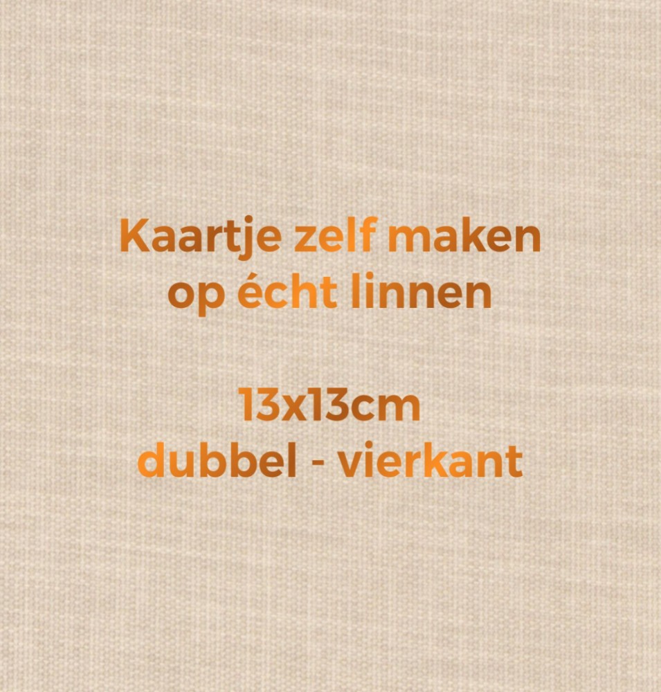 Kaartje zelf maken gevouwen 13x13cm velvet/linnen