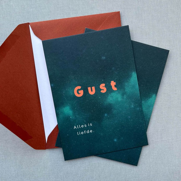 Geboortekaartje met groene hemel