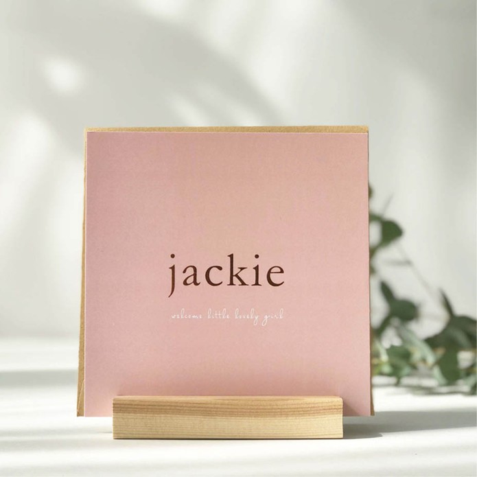 Oudroze klassiek geboortekaartje meisje