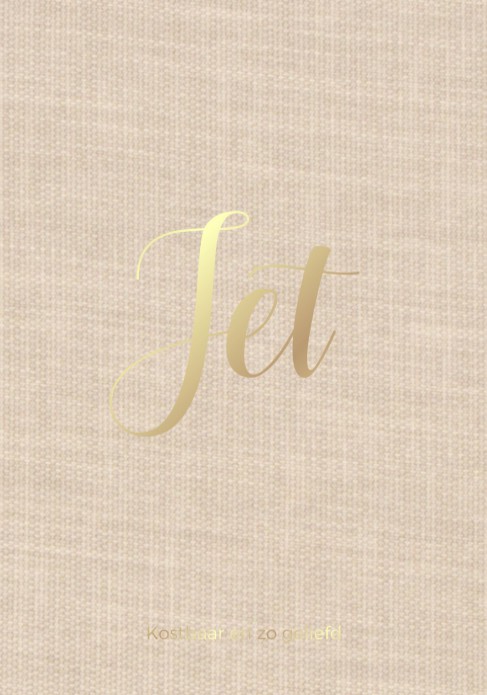 Klassiek linnen geboortekaartje met goudfolie