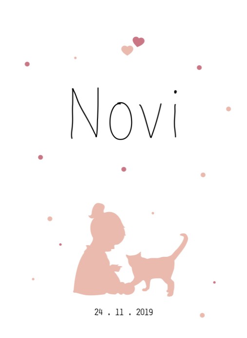 Lief geboortekaartje meisje silhouet