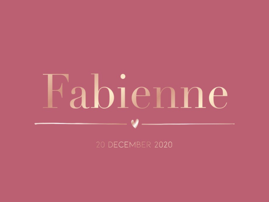 Lief klassiek geboortekaartje meisje met roségoud folie