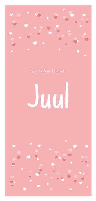 Romatisch geboortekaartje meisje hartjes