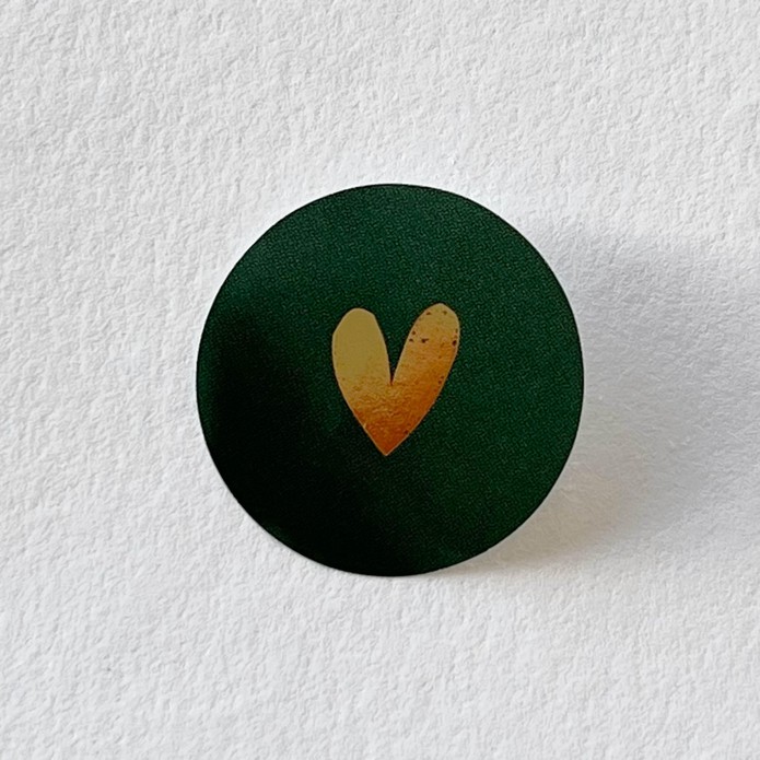 Sluitsticker groen, goud hartje