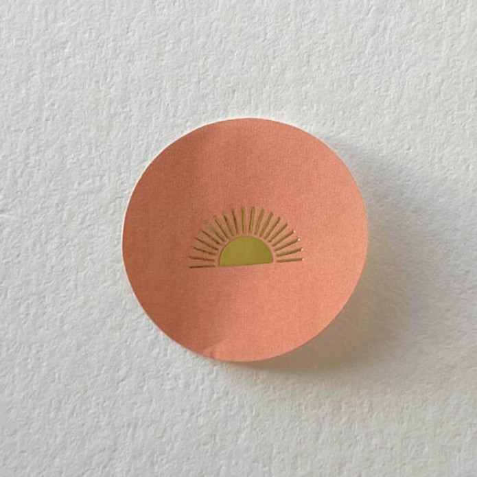 Sluitsticker koraal, gouden zon