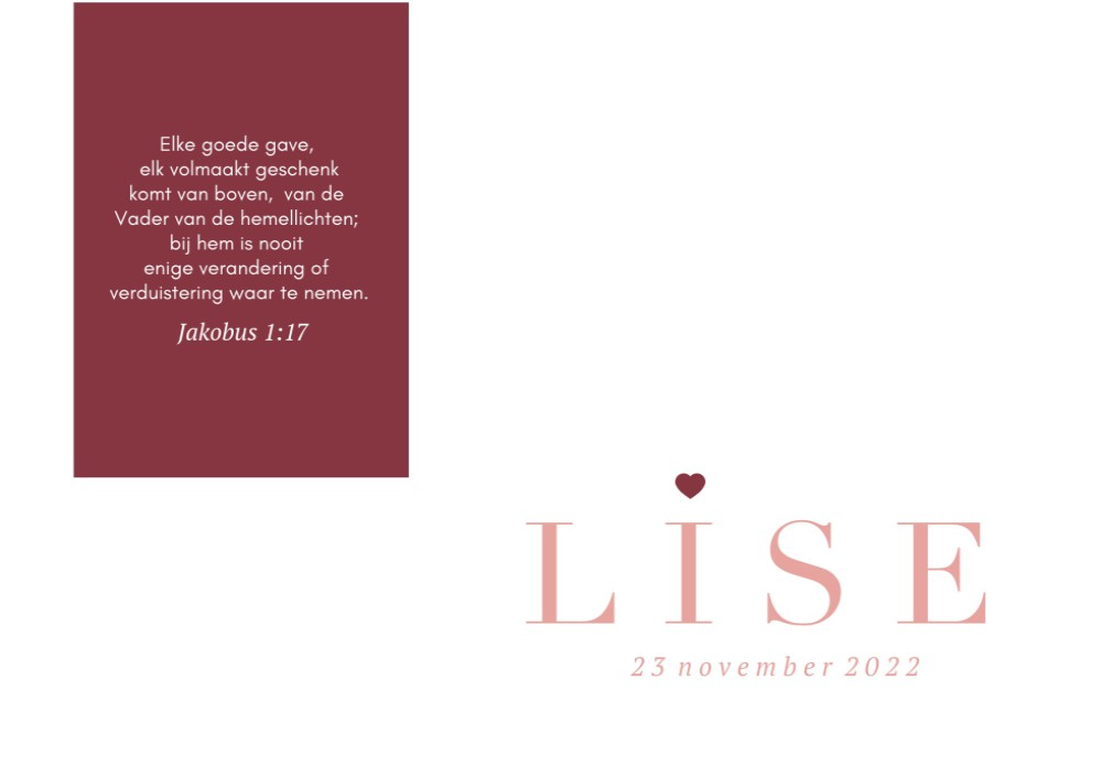 Simpel klassiek geboortekaartje meisje met label