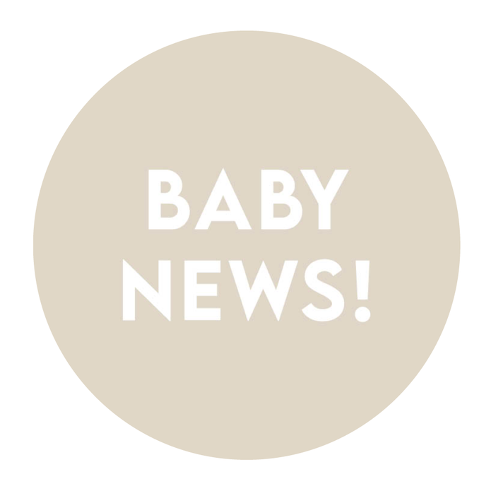 Sluitsticker beige, wit babynews