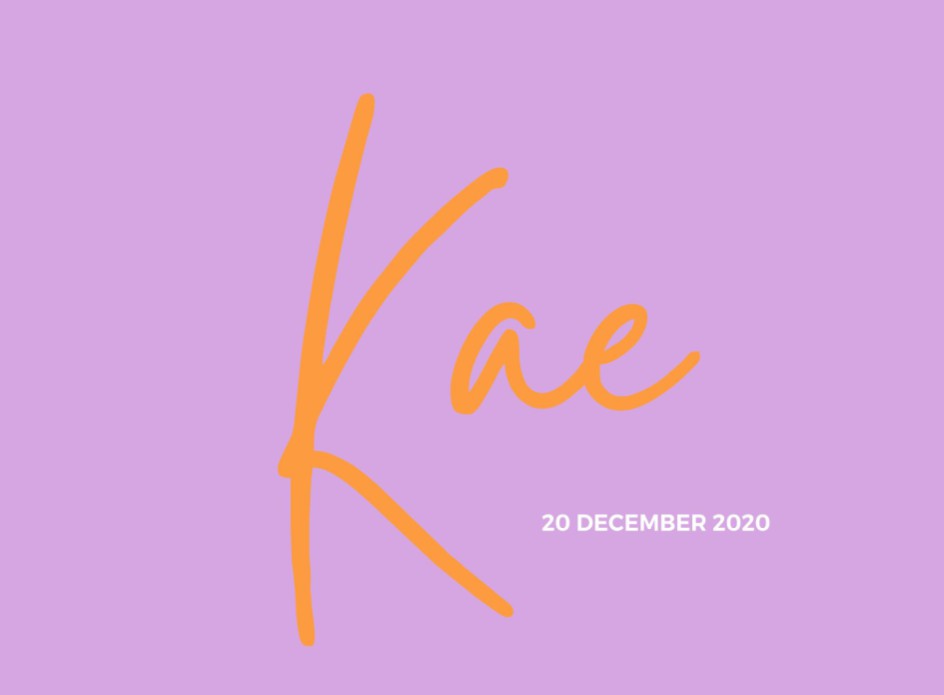 Strak geboortekaartje meisje met oranje en lila