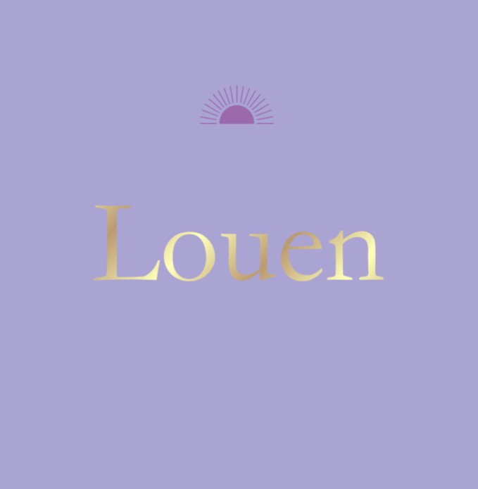 Strak, vierkant geboortekaartje in de kleur lila