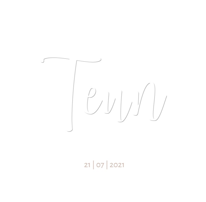 Tijdloos geboortekaartje met sierlijke letters, als Braille-effect op de kaart