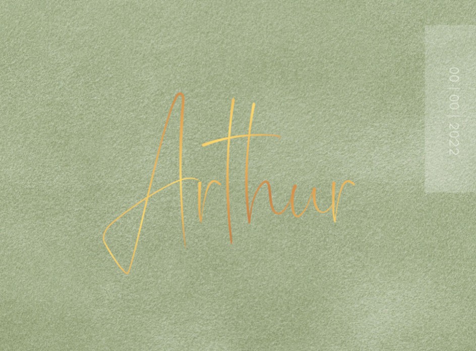 Velvet geboortekaartje groen voor grote broer