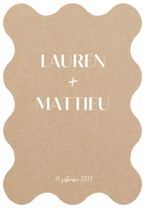 Volledige wedding stationary in bijzondere vormen op gekleurd papier