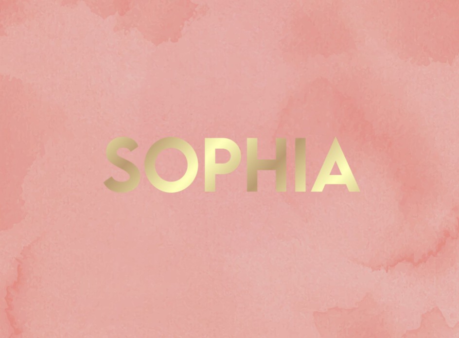 Watercolor oudroze geboortekaartje meisje met goudfolie