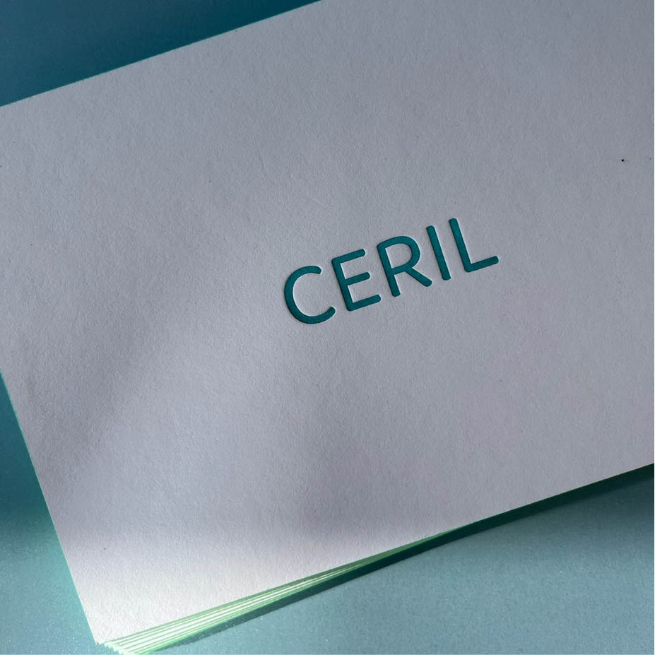 Katoenpapier 600gr + letterpress + kleur op snee | Ontwerp aangeleverd © by klant