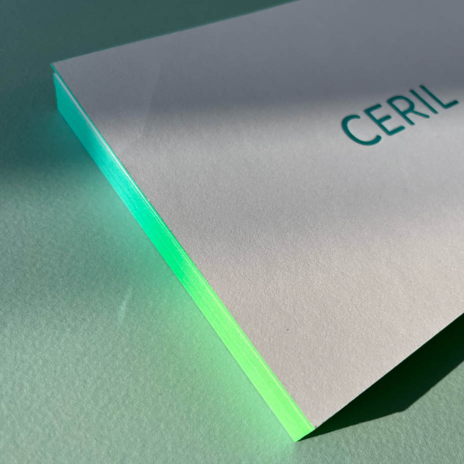 Katoenpapier 600gr + letterpress + kleur op snee | Ontwerp aangeleverd © by klant