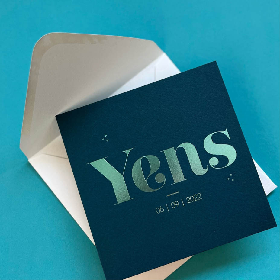 Reliëfpapier + oceaan folie | Origineel kaartje Siem